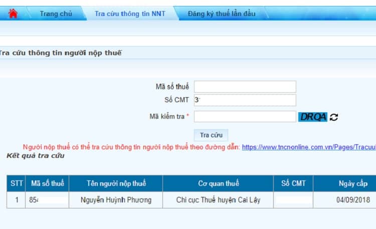 Tra cứu mã số thuế - Tra cứu trên cổng thông tin của cơ quan thuế
