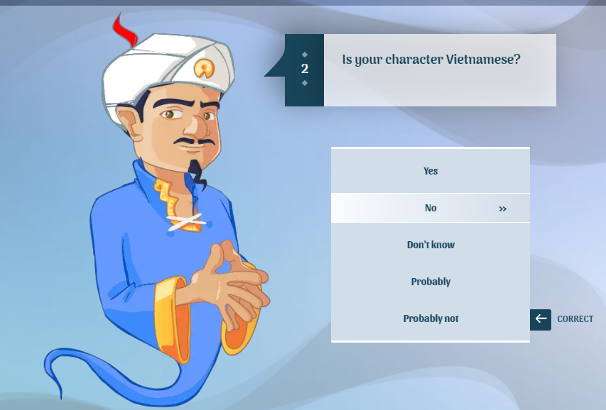 Akinator - Chọn nhân vật như thế nào để dễ chơi?