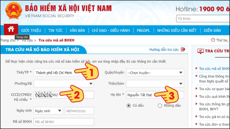 Tra cứu bảo hiểm y tế - Tra cứu theo mã số BHXH, mã thẻ hoặc CCCD